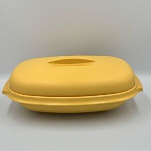 Vintage Tupperware Harvest Gold 3pc Microwave Vegetable Steamer